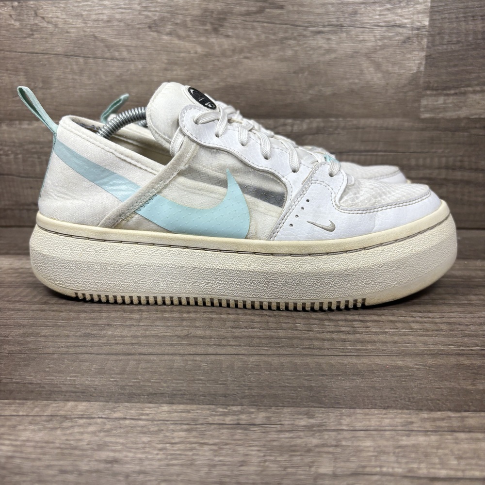 Nike Court Vision Alta TXT White Blue Womens US Size 8.5 CW6536-100 Sneakers